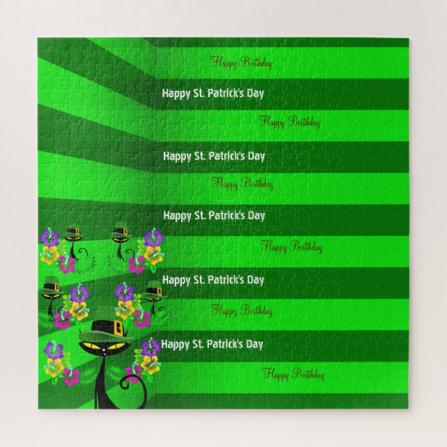St. Patrick's Day Happy Geburtstag Jigsaw Puzzle C (Vertikal)