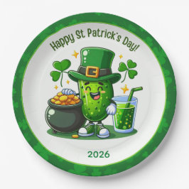 St Patricks Day Happy Pickle Pappteller