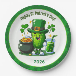 St Patricks Day Happy Pickle Pappteller