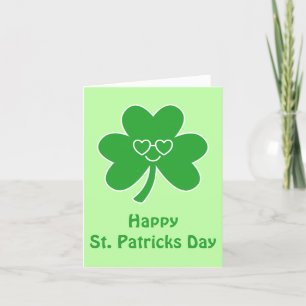 St. Patrick's Day Happy Smile Kleeblatt Clover Hol Feiertagskarte