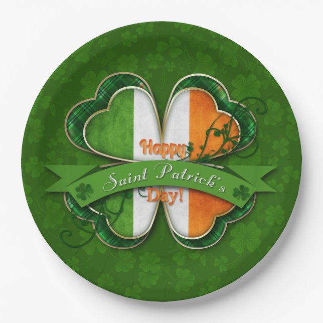 St. Patrick's Day - Happy St. Patrick's Day Pappteller (Vorderseite)
