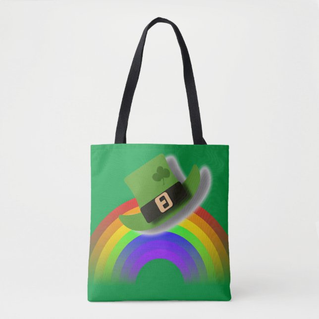 St Patricks Day Hat and Rainbow Tote Bag Tasche (Vorderseite)