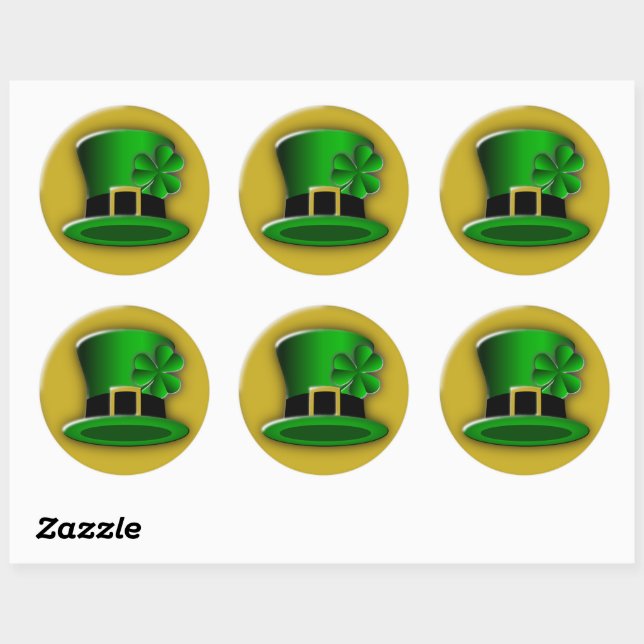 St Patricks Day Hat Round Stickers (Blatt)