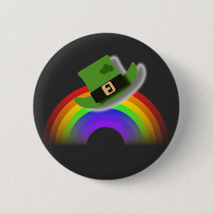 St Patricks Day Hat und Rainbow Button