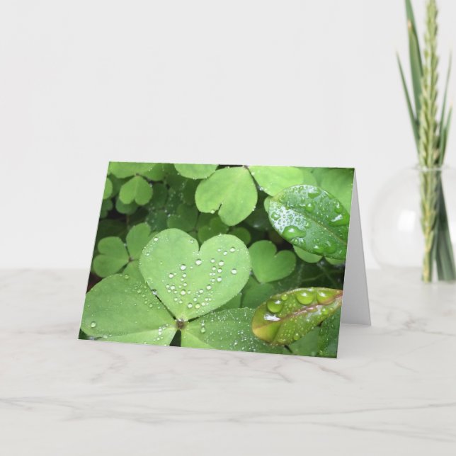 St Patrick's Day Heart Leaves Photo Card Karte (Vorderseite)