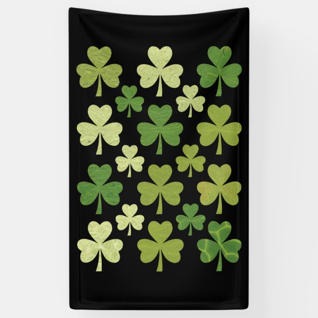 St Patrick's Day Heart Lucky Clover Kleeblatt Banner (Vertikal)