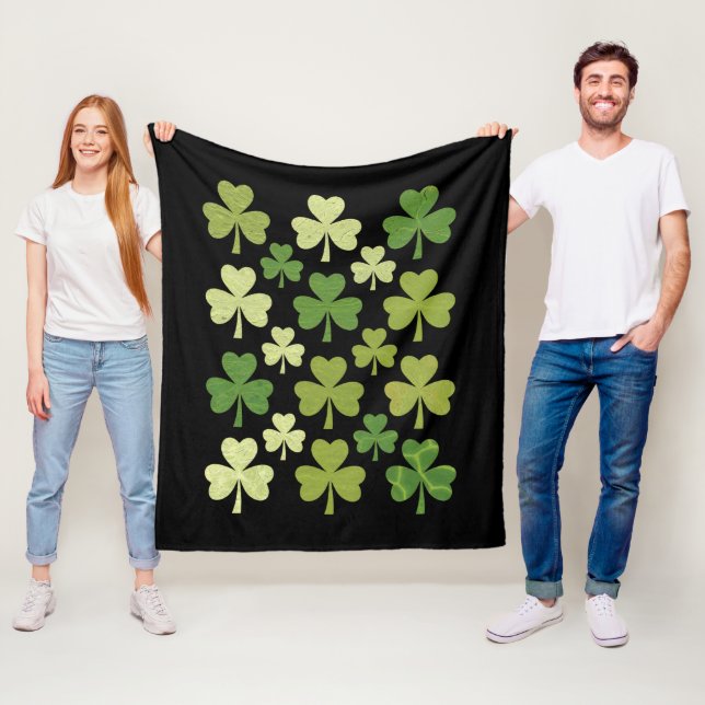 St Patrick's Day Heart Lucky Clover Kleeblatt Fleecedecke (Beispiel)