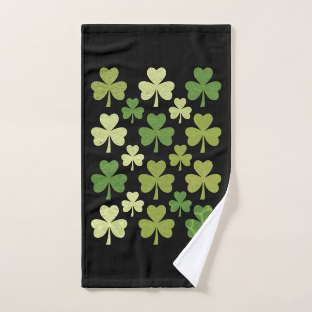 St Patrick's Day Heart Lucky Clover Kleeblatt Handtuch (Handtuch)