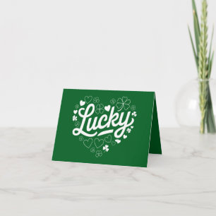St Patrick's Day Heart Lucky Clover Kleeblatt Karte