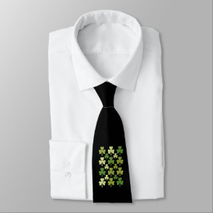 St Patrick's Day Heart Lucky Clover Kleeblatt Krawatte