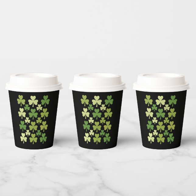 St Patrick's Day Heart Lucky Clover Kleeblatt Pappbecher (Multi)