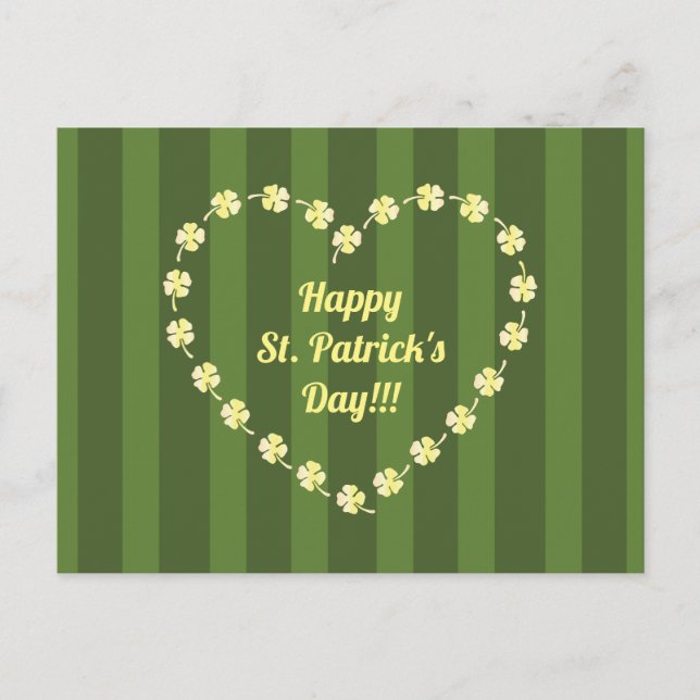 St. Patricks Day Heart Postkarte (Vorderseite)