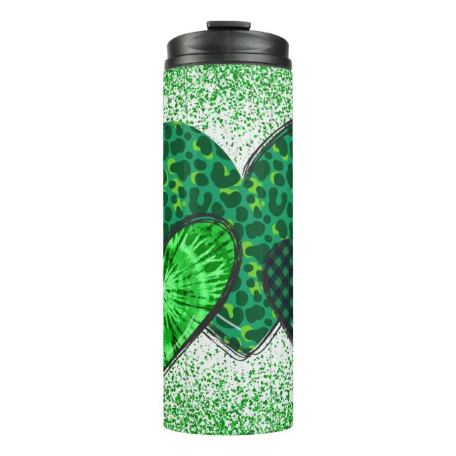 ☘️ St Patricks Day Hearts ☘️ Thermosbecher (Vorderseite)