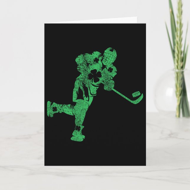 St. Patrick's Day Hockey Irische Jungen Saint Padd Karte (Vorderseite)