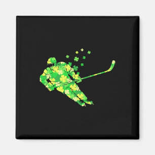 St Patricks Day Hockey Kleeblatt Vintag Stick Stic Magnet