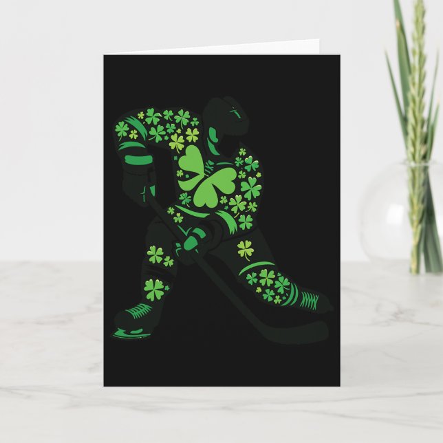 St Patricks Day Hockey Player - Shamrock Spirit Sp Karte (Vorderseite)
