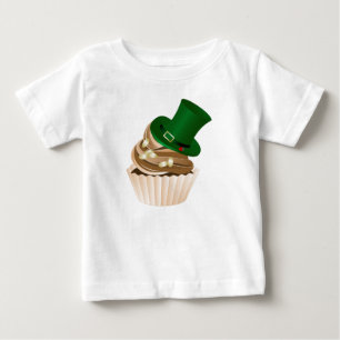 St. Patricks Day Hut Cupcake Weiß Baby T-shirt