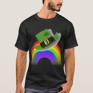 St Patricks Day Hut und Regenbogen T-Shirt