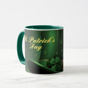 St. Patrick's Day Hut und Shamrock-Design Tasse