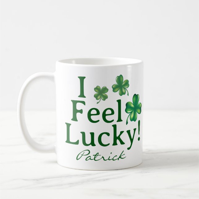 St. Patrick's Day Ich Fühle Mich Glücklich Grün Kl Kaffeetasse (Links)
