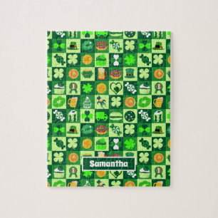 St. Patrick's Day Icons Nahtloses Muster