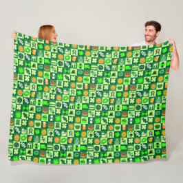 St. Patrick's Day Icons Nahtloses Muster Fleecedecke
