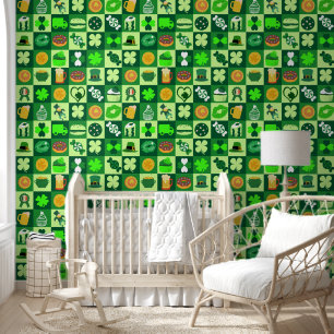 St. Patrick's Day Icons Nahtloses Muster Tapete
