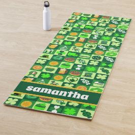 St. Patrick's Day Icons Nahtloses Muster Yogamatte