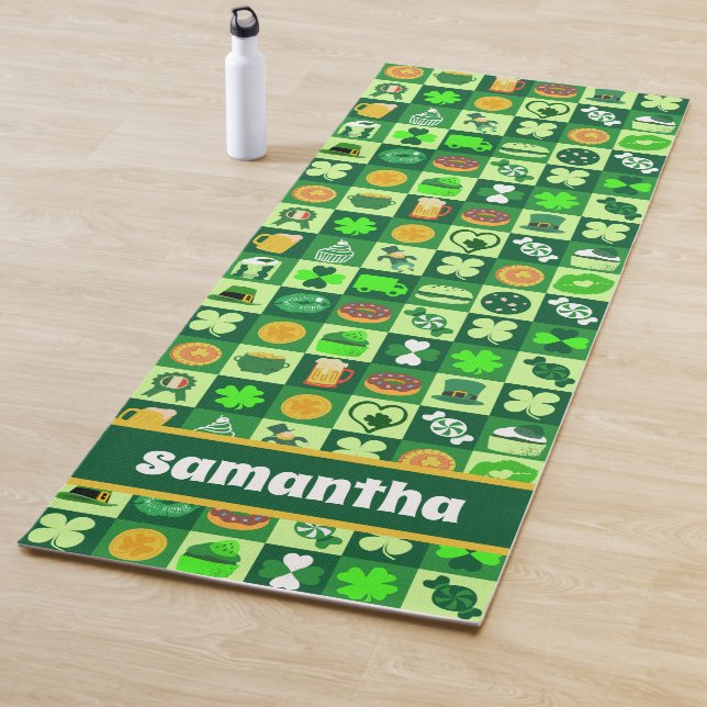 St. Patrick's Day Icons Nahtloses Muster Yogamatte (Beispiel)