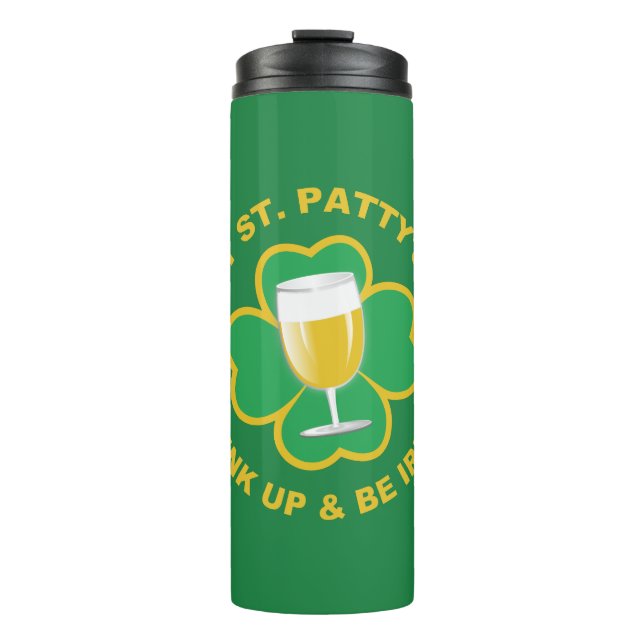 St. Patrick's Day individuelle Name Thermosbecher (Vorderseite)