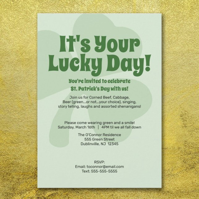 St. Patricks Day - Invitation du jour chanceux (Créateur téléchargé)