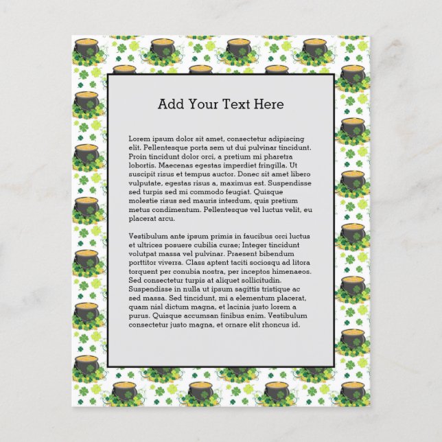 St Patricks Day Ireland Green Clover Leprechaun Flyer (Vorne)