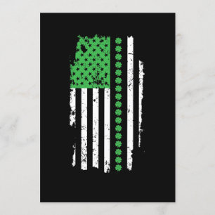 St. Patrick's Day Irisch-Amerikanische Flagge Einladung