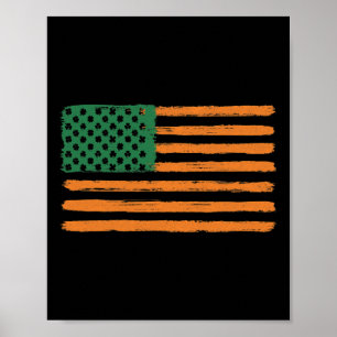 St Patricks Day Irisch Amerikanische Flagge USA Ir Poster