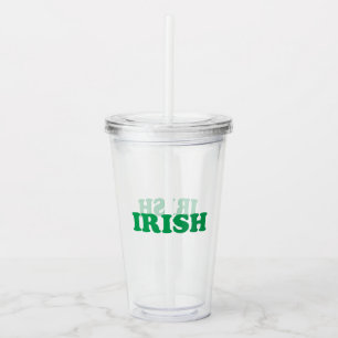St. Patricks Day Irisch Grün Buchstaben klar Acryltrinkbecher