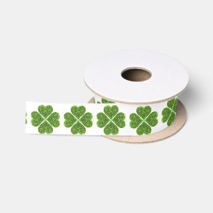 St. Patrick's Day, irisch grün glitzerndes Kleebla Satinband