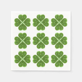 St. Patrick's Day, irisch grün glitzerndes Kleebla Serviette