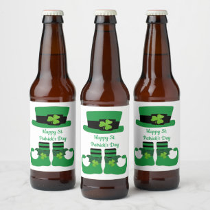 St. Patrick's Day, irisch, Leprechaun, grün Bierflaschenetikett