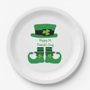 St. Patrick's Day, Irisch, Leprechaun, Grüne Parte Pappteller