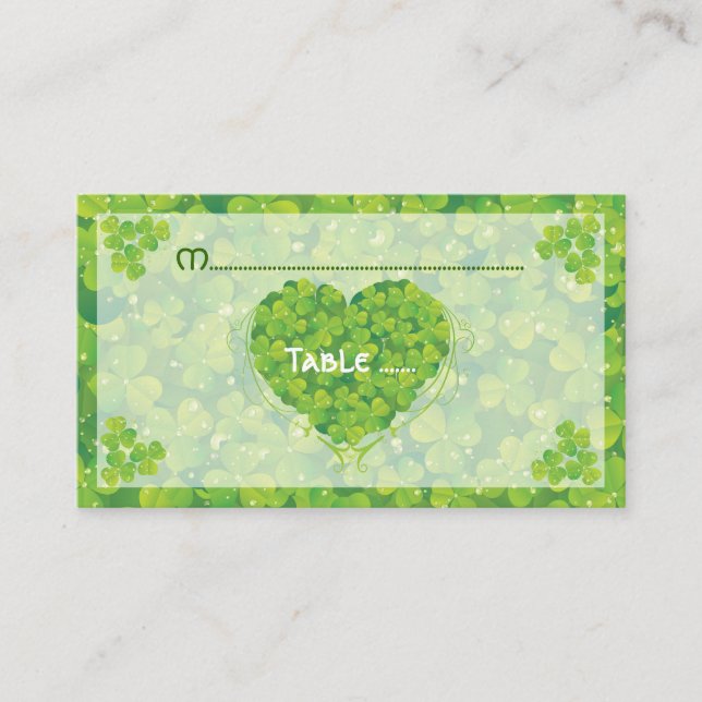 St. Patrick's Day Irische Hochzeitsfeier Platzkart Platzkarte (Vorderseite)