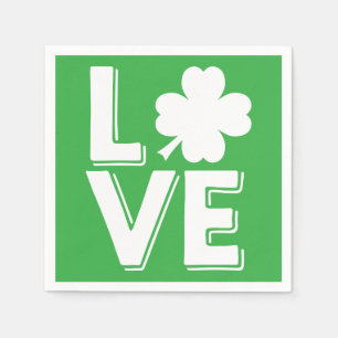 St. Patrick's Day Irische Liebe Grüner Shamrock Serviette