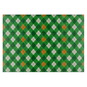 St. Patricks Day Irischer argylefarbener Mustersto Schneidebrett