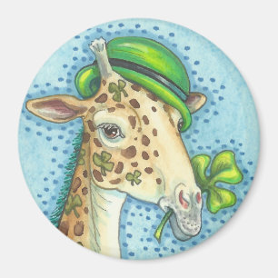 ST. PATRICK'S DAY IRISCHER GIRAFFE MAGNET Rund