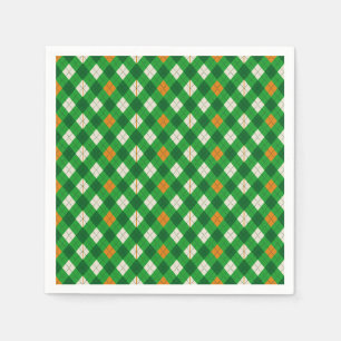 St. Patrick's Day Irischer karierter Argyleschott Serviette