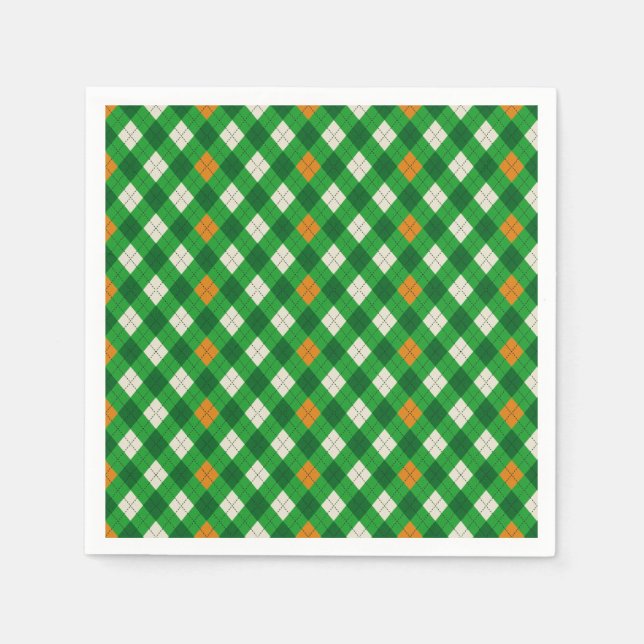 St. Patrick's Day Irischer karierter Argyleschott Serviette (Vorderseite)