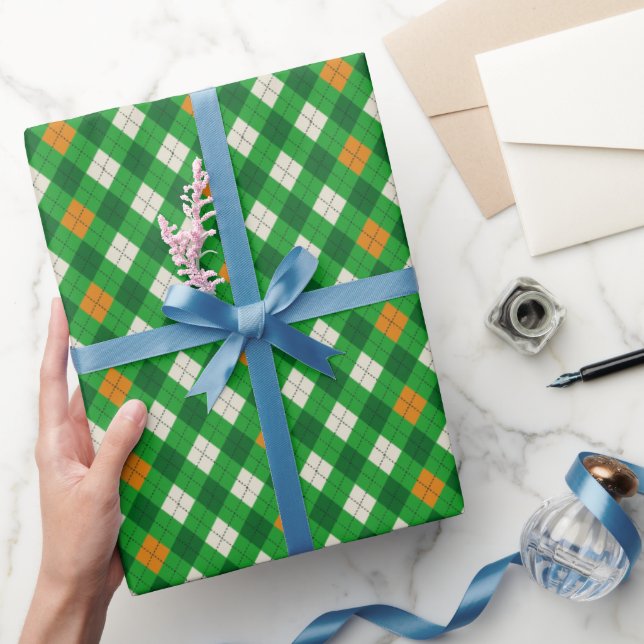 St. Patrick's Day Irischer karierter Argyll Geschenkpapier (Schenken)