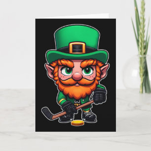 St. Patrick's Day Irischer Leprechaun Eishockeyspi Karte