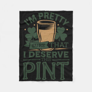 St Patricks Day Irischer Stolz Lustiger Shamrock-P Fleecedecke