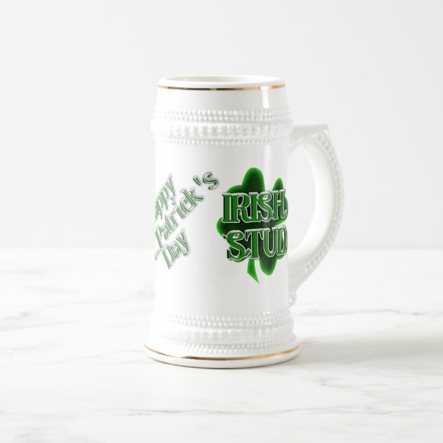 St. Patrick's Day Irischer Student Bierglas (VorderseiteRechts)