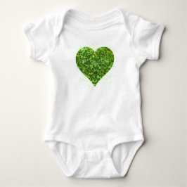 St. Patrick's Day, irisches, glitzerndes Herz Baby Strampler